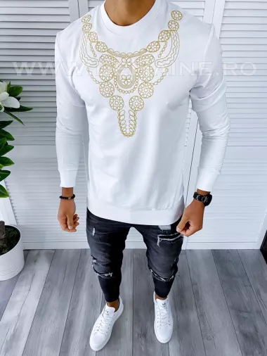 Bluza barbati alba slim fit 2557 O4-2.2